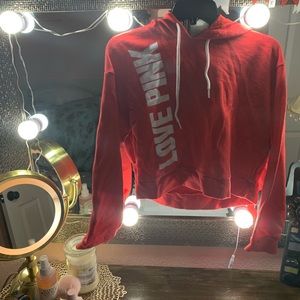 Vs pink cropped hoodie